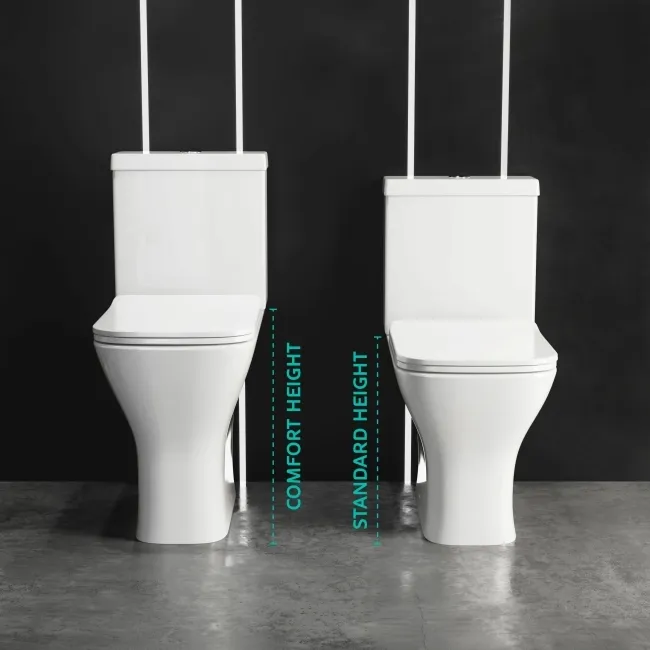Atlanta Comfort Height Close Coupled Corner Toilet With Soft Close Slim Seat