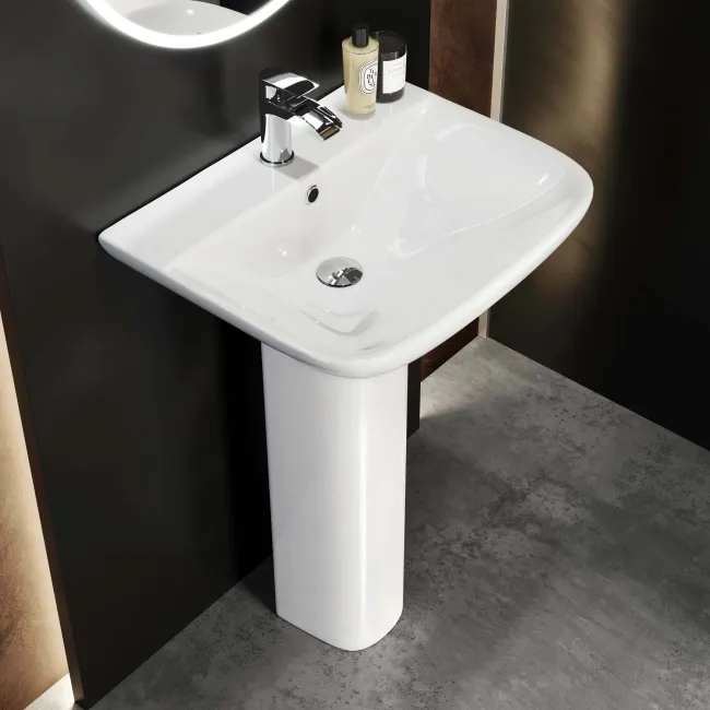 Atlanta Square Pedestal Basin 550mm