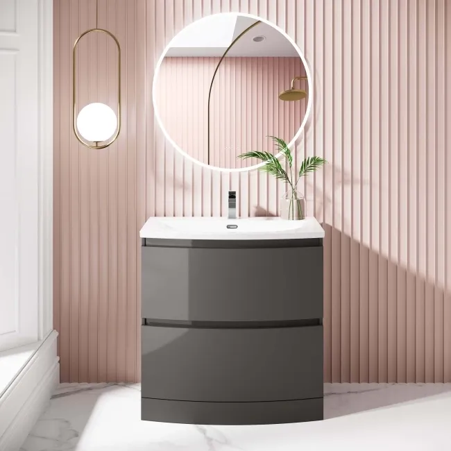 Bali Tungsten Grey Basin Drawer Vanity 800mm