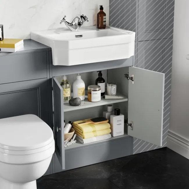 Monaco Dove Grey Combination Vanity Traditional Basin and Seattle Toilet 1200mm