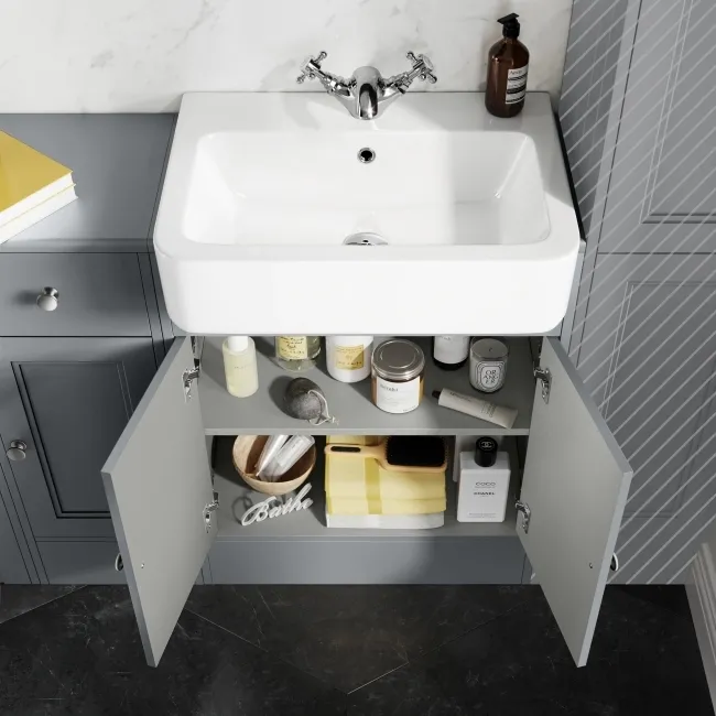 Monaco Dove Grey Combination Vanity Basin and Boston Toilet 1500mm