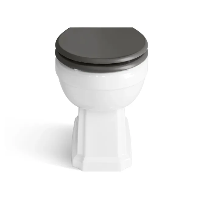 Monaco Graphite Grey Combination Vanity Basin and Hudson Toilet with Wooden Seat 1200mm