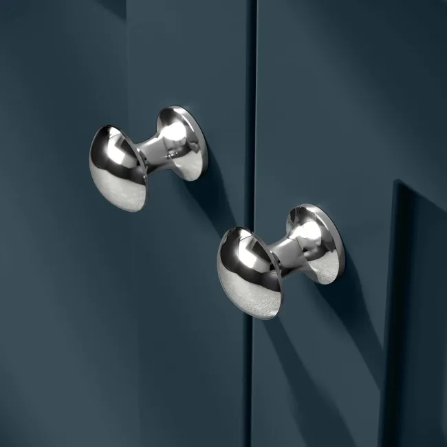 Capri Navy Blue Vanity with Semi Recessed Basin 750mm - Chrome Handles