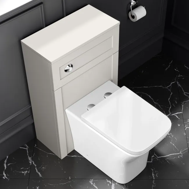 Milos Cotton White Combination Vanity Basin and Houston Toilet 1000mm - Chrome Handles