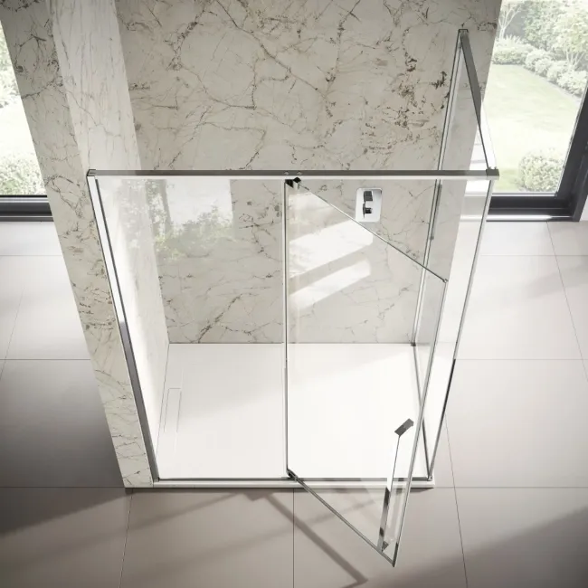 Cologne Stainless Steel Easy Clean 8mm Hinged Shower Enclosure 1400x700mm