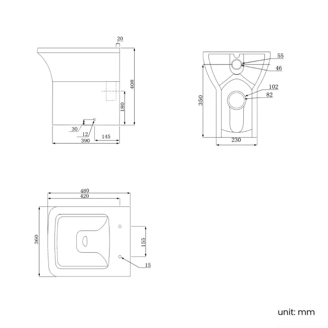 Dallas Rimless Back To Wall Toilet With Soft Close Seat