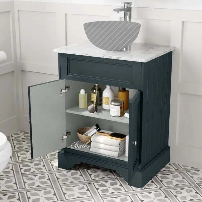 Lucia Inky Blue Cabinet with Marble Top 640mm - Excludes Counter Top Basin