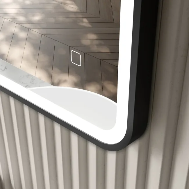 Mila Black Framed Illuminated LED Mirror 600x1000mm