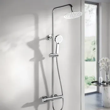 Ennis Chrome Round Thermostatic Shower Set