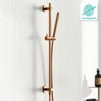 Suir Brushed Copper Shower and Sliding Riser Set