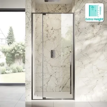 Cologne Brushed Gunmetal Easy Clean 8mm Hinged Shower Door 1100mm