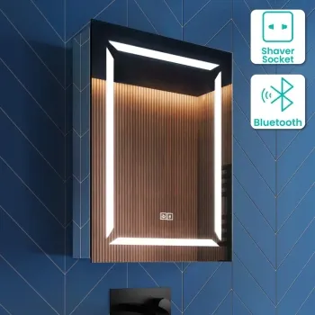 Haisley Illuminated LED Mirror Cabinet With BLUETOOTH Speaker 600x450mm