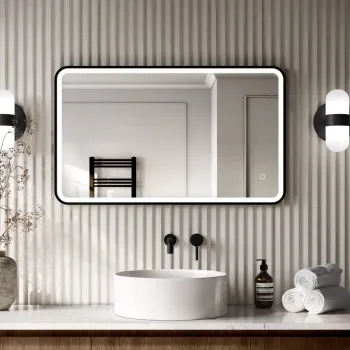 Mila Black Framed Illuminated LED Mirror 600x1000mm