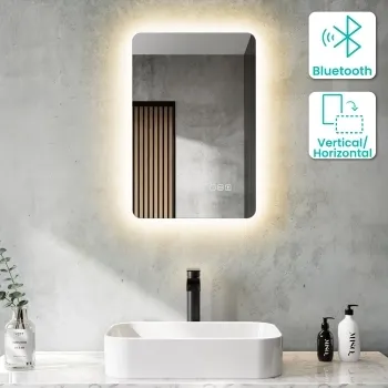 Clara Backlit LED Mirror LED Mirror With BLUETOOTH Speaker 600x400mm