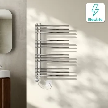 Cannes Electric Chrome Designer Heated Towel Rail 800x500mm