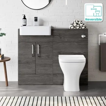 Harper Charcoal Elm Combination Vanity Basin & Atlanta Toilet 1000mm