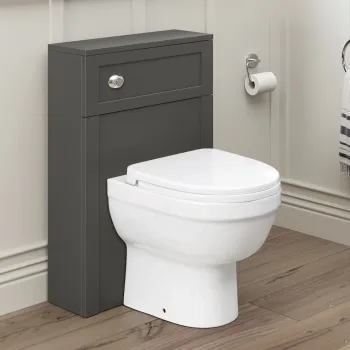 Bermuda Traditional Graphite Grey Slimline Back To Wall Unit and Seattle Toilet
