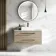 Elba Dawn Oak Wall Hung Drawer Vanity with Marble Top & Cody Basin 1000mm - Black Accents