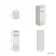 Sicily Fluted Coastal White Side Cabinet Unit 300mm - Brushed Brass Accents