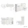 Sicily Fluted Coastal White Combination Vanity Basin and Miami Toilet 1500mm - Brushed Brass Accents