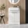 Sicily Fluted Coastal White Vanity with Semi Recessed Basin 600mm - Chrome Handles