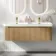 Sorrento Fluted Country Oak Wall Hung Double Basin Drawer Vanity 1200mm