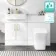 100% Waterproof - Harper Gloss White PVC Combination Vanity Basin and Houston Toilet 1200mm - Brushed Brass Accents