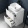 100% Waterproof - Corsica Gloss White PVC Vanity Drawer with Marble Top & Curved Counter Top Basin 600mm