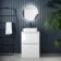 100% Waterproof - Corsica Gloss White PVC Vanity Drawer with Marble Top & Marin Basin 600mm