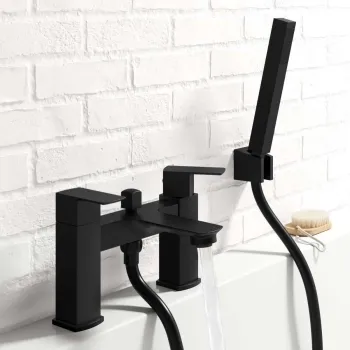 Mersey Matt Black Bath Filler & Handheld Shower