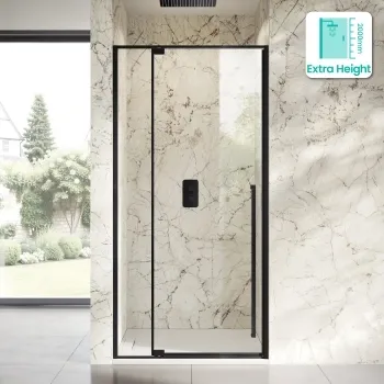 Cologne Matt Black Easy Clean 8mm Hinged Shower Door 1000mm
