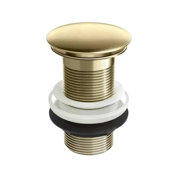 Brushed Brass Dome Top Pop Up Basin Waste - Unslotted