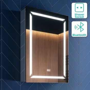 Haisley Illuminated LED Mirror Cabinet With BLUETOOTH Speaker 700x500mm