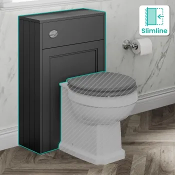 Monaco Slate Grey Slimline Back To Wall Toilet Unit 500mm