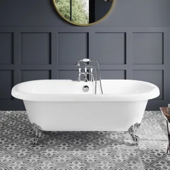 Grosvenor 1800mm Roll Top Bath - Chrome Ball Feet
