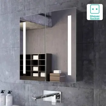 Emielia Illuminated LED Mirror Cabinet 600x600mm
