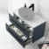 Elba Inky Blue Wall Hung Drawer 800mm Excludes Counter Top Basin - Black Accents