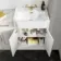 Monaco Cotton White Combination Vanity Traditional Basin with Marble Top and Aruba Toilet 1500mm - Brass Knurled Handles