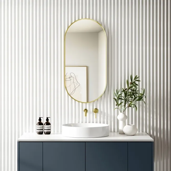 Adele Pill Brushed Brass Mirror 1000x500mm