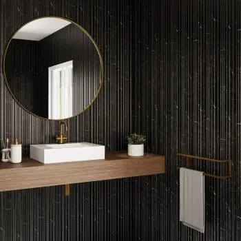 Trepanel Aqua 3D® Waterproof Dark Grey Marble Effect Grooved Wall Panel 3 Pack (Covers 0.87 SQM)