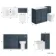 Milos Navy Blue Combination Vanity Basin and Aruba Toilet 1300mm - Chrome Handles