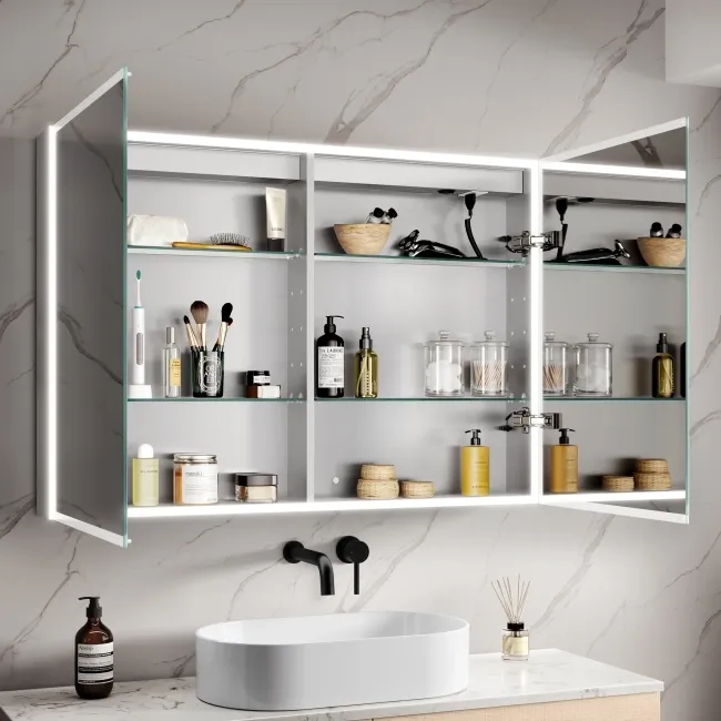 Margot Illuminated LED Mirror Cabinet With BLUETOOTH Speaker & USB Port 700x1000mm
