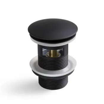 Matt Black Dome Top Pop Up Basin Waste - Slotted