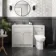 Milos Cotton White Combination Vanity Basin and Aruba Toilet 1300mm - Chrome Handles