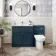 Milos Navy Blue Combination Vanity Basin and Aruba Toilet 1300mm - Chrome Handles