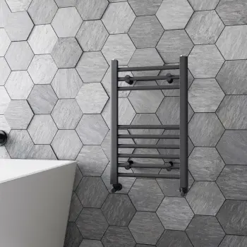 Barcelona Anthracite Straight Heated Towel Rail 650x400mm