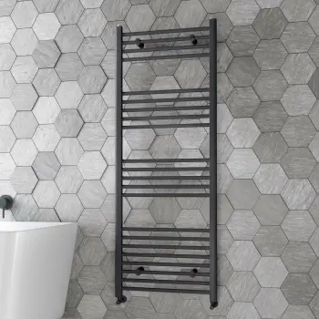 Barcelona Anthracite Straight Heated Towel Rail 1600x600mm