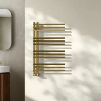 Cannes Brushed Brass Designer Heated Towel Rail 800x500mm