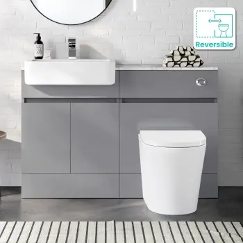 Foster Stone Grey Combination Vanity Basin with Marble Top & Boston Toilet 1200mm