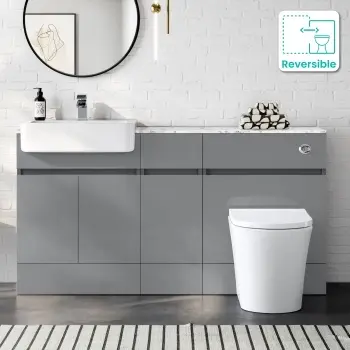 Foster Stone Grey Combination Vanity Basin with Marble Top & Tucson Toilet 1500mm